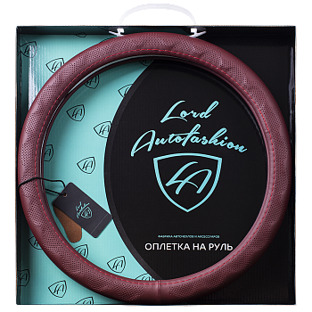 Оплетка на руль каркасная Кожа микрофибра Lord Autofashion (9324 Бордовый M)