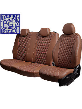 Чехлы на сиденья Lord AutoFashion для автомобиля Ford Transit -6, 07.2006-02.2014, Грузовик/ Фургон, 1+2 места БАЙРОН ст БАЙРОН "Орегон" Тём-корич / Тём-корич / беж