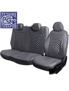 Чехлы на сиденья Lord AutoFashion для автомобиля Mercedes-Benz Sprinter -3, 02.2018-03.2022,  W907/10, Фургон 1+2места БАЙРОН ст ПРЕЗИДЕНТ "Орегон" Сер / Сер / тём-сер / тём-сер