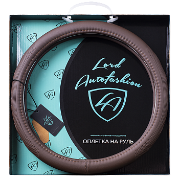 Оплетка на руль каркасная Кожа микрофибра Lord Autofashion (9251 Коричневый M)