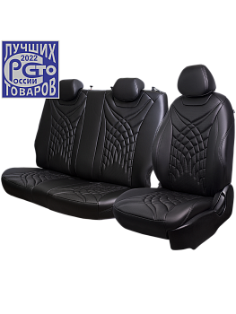 Чехлы на сиденья Lord AutoFashion для автомобиля Mercedes-Benz Sprinter -3, 02.2018-03.2022,  W907/10, Фургон 1+2места БАЙРОН ст ЖУК "Орегон" Чёр / Чёр / чёр / чёр