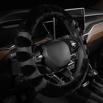 Оплетка на руль каркасная Кожа ПВХ Lord Autofashion (7827А Чёрный M)