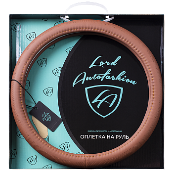 Оплетка на руль каркасная Кожа микрофибра Lord Autofashion (9257 Абрикосовый M)