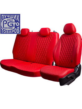 Чехлы на сиденья Lord AutoFashion для автомобиля Ford Transit -6, 07.2006-02.2014, Грузовик/ Фургон, 1+2 места БАЙРОН ст БАЙРОН "Орегон" Крас / Крас / крас