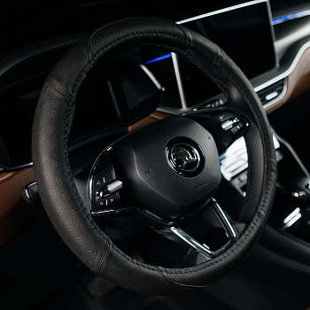 Оплетка на руль каркасная Кожа Lord Autofashion (40114 Чёрный M)