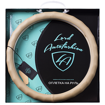 Оплетка на руль каркасная Кожа микрофибра Lord Autofashion (8581 Бежевый M)