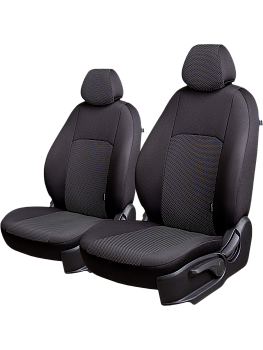 Чехлы на сиденья Lord AutoFashion для автомобиля Lada Largus -1 FL, с 05.2024, Рест., 2 места, Фургон/ Универсал  ДУБЛИН " Жаккард" Чёрный / Ёж Белый