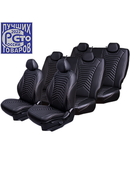 Чехлы на сиденья Lord AutoFashion для автомобиля Volkswagen Caravelle -6, 08.15-12.19, к.Comfortline, 8 м., (1+1, 1+2, 3 м.) БАЙРОН ст ПРЕЗИДЕНТ "Орегон" Чёр / Чёр / чёр / беж