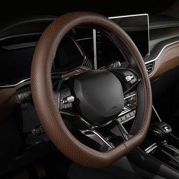 Оплетка на руль каркасная Кожа полиуретан Lord Autofashion (8315 Коричневый D-форма М)