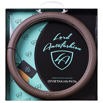 Оплетка на руль каркасная Кожа микрофибра Lord Autofashion (9257 Коричневый M)