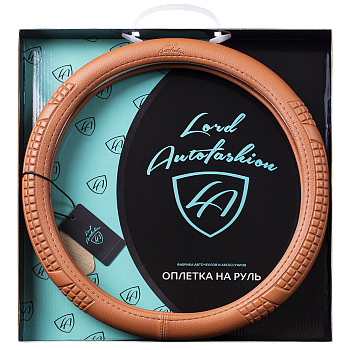 Оплетка на руль каркасная Кожа микрофибра Lord Autofashion (9260 Абрикосовый M)
