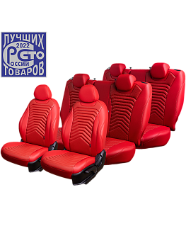 Чехлы на сиденья Lord AutoFashion для автомобиля Volkswagen Caravelle -6, 08.15-12.19, к.Comfortline, 8 м., (1+1, 1+2, 3 м.) БАЙРОН ст ПРЕЗИДЕНТ "Орегон" Крас / Крас / крас / крас