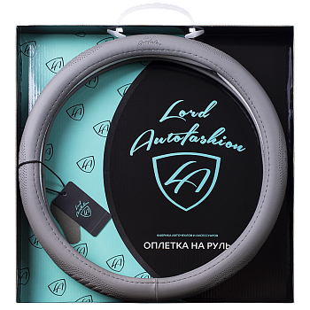 Оплетка на руль каркасная Кожа микрофибра Lord Autofashion (9356 Серый M)