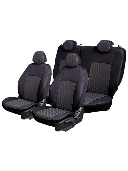 Чехлы на сиденья Lord AutoFashion для автомобиля Москвич 3 -1, с 12.2022, DA21, РЗС 60/40 + подл., 3Г ДУБЛИН " Жаккард" Чёрный / Прямоугольник Чёрный