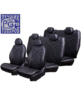 Чехлы на сиденья Lord AutoFashion для автомобиля Volkswagen Caravelle -6, 08.15-12.19, к.Comfortline, 8 м., (1+1, 1+2, 3 м.) БАЙРОН ст ЖУК "Орегон" Чёр / Чёр / чёр / беж