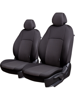 Чехлы на сиденья Lord AutoFashion для автомобиля Lada Largus -1 FL, с 05.2024, Рест., 2 места, Фургон/ Универсал  ДУБЛИН " Жаккард" Чёрный / Стежок Серый