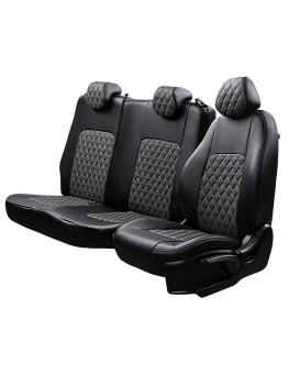 Чехлы на сиденья Lord AutoFashion для автомобиля УАЗ Профи -1, с 07.2017, 3 места. (1+2 места) ТУРИН ст РОМБ "Илана+Орегон" Чёр / Сер / Сер / Сер