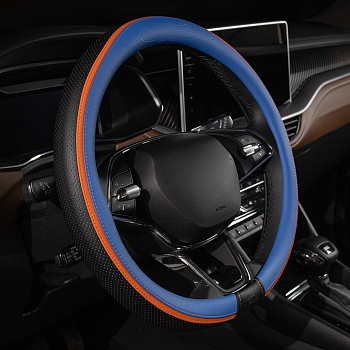 Оплетка на руль каркасная Кожа микрофибра ВС Lord Autofashion (7221 Чёрный/Синий M)