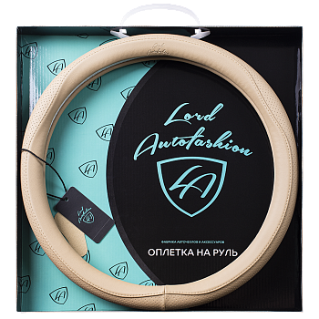 Оплетка на руль каркасная Кожа микрофибра Lord Autofashion (9333 Бежевый M)