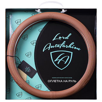 Оплетка на руль каркасная Кожа микрофибра Lord Autofashion (9366 Абрикосовый M)