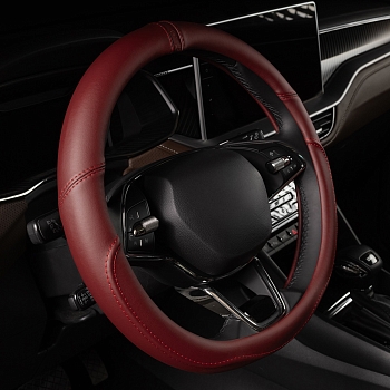 Оплетка на руль каркасная Кожа микрофибра ВС Lord Autofashion (7683 Бордовый М)