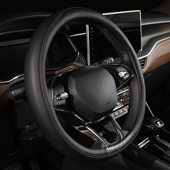 Оплетка на руль каркасная Кожа микрофибра ВС Lord Autofashion (7643 Чёрный/Серая строчка)