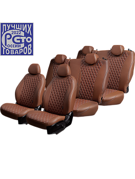 Чехлы на сиденья Lord AutoFashion для автомобиля Volkswagen Caravelle -6, 08.15-12.19, к.Comfortline, 8 м., (1+1, 1+2, 3 м.) БАЙРОН ст БАЙРОН "Орегон" Тём-корич / Тём-корич / беж