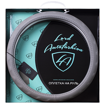 Оплетка на руль каркасная Кожа микрофибра Lord Autofashion (9324 Серый M)