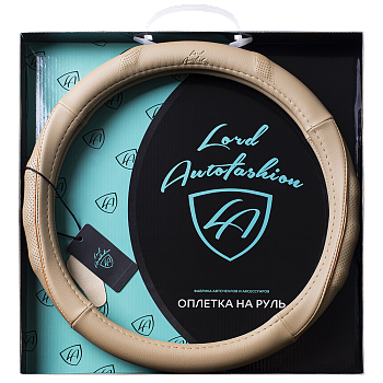 Оплетка на руль каркасная Кожа микрофибра Lord Autofashion (8723 Бежевый M)