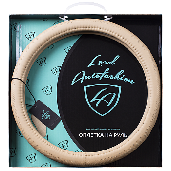Оплетка на руль каркасная Кожа микрофибра Lord Autofashion (9257 Бежевый M)