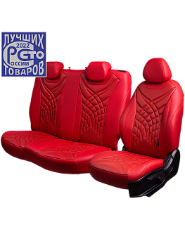 Чехлы на сиденья Lord AutoFashion для автомобиля Mercedes-Benz Sprinter -3, 02.2018-03.2022,  W907/10, Фургон 1+2места БАЙРОН ст ЖУК "Орегон" Крас / Крас / крас / крас