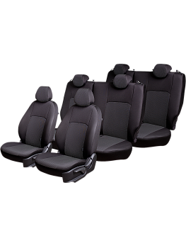 Чехлы на сиденья Lord AutoFashion для автомобиля ГАЗ Соболь НН, с 09.2024, Фургон/Комби 7 мест  ДУБЛИН " Жаккард" Чёрный / Ёж Белый