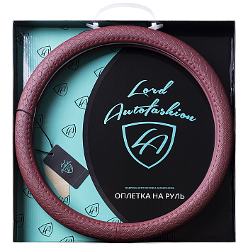 Оплетка на руль каркасная Кожа микрофибра Lord Autofashion (7331 Бордовый M)
