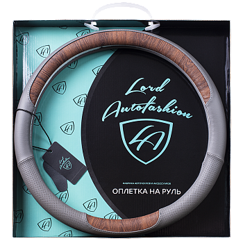 Оплетка на руль каркасная Кожа микрофибра Lord Autofashion (7779 Серый)