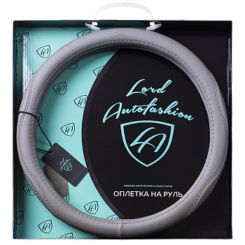 Оплетка на руль каркасная Кожа микрофибра Lord Autofashion (9351 Серый M)