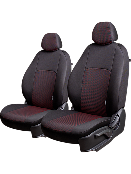 Чехлы на сиденья Lord AutoFashion для автомобиля Lada Largus -1 FL, с 05.2024, Рест., 2 места, Фургон/ Универсал  ДУБЛИН " Жаккард" Чёрный / Ёж Красный