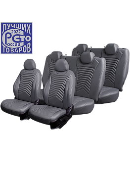 Чехлы на сиденья Lord AutoFashion для автомобиля Volkswagen Caravelle -6, 08.15-12.19, к.Comfortline, 8 м., (1+1, 1+2, 3 м.) БАЙРОН ст ПРЕЗИДЕНТ "Орегон" Сер / Сер / тём-сер / тём-сер