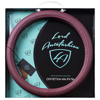 Оплетка на руль каркасная Кожа микрофибра Lord Autofashion (9257 Бордовый M)