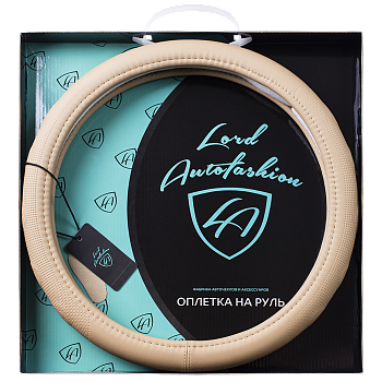Оплетка на руль каркасная Кожа микрофибра Lord Autofashion (9251 Бежевый M)