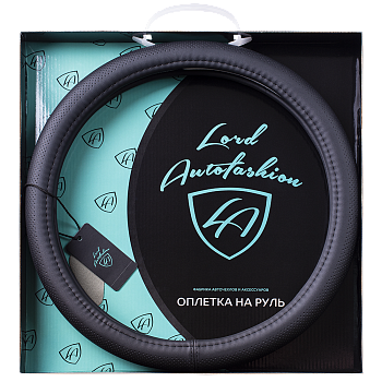 Оплетка на руль каркасная Кожа микрофибра Lord Autofashion (9257 Чёрный M)