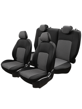 Чехлы на сиденья Lord AutoFashion для автомобиля Москвич 3 -1, с 12.2022, DA21, РЗС 60/40 + подл., 3Г ДУБЛИН " Жаккард" Чёрный / Зигзаг
