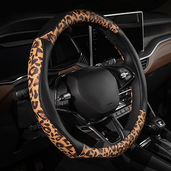 Оплетка на руль каркасная Кожа полиуретан Lord Autofashion (8684 Леопард бежевый М)
