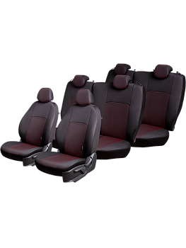 Чехлы на сиденья Lord AutoFashion для автомобиля ГАЗ Соболь НН, с 09.2024, Фургон/Комби 7 мест  ДУБЛИН " Жаккард" Чёрный / Ёж Красный