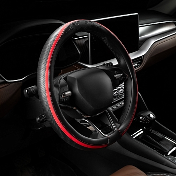 Оплетка на руль каркасная Кожа микрофибра ВС Lord Autofashion (7221 Чёрный/Красный M)