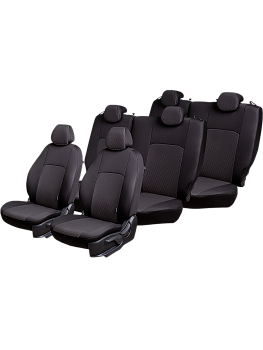 Чехлы на сиденья Lord AutoFashion для автомобиля ГАЗ Соболь НН, с 09.2024, Фургон/Комби 7 мест  ДУБЛИН " Жаккард" Чёрный / Стежок Серый