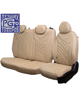 Чехлы на сиденья Lord AutoFashion для автомобиля Mercedes-Benz Sprinter -3, 02.2018-03.2022,  W907/10, Фургон 1+2места БАЙРОН ст ЖУК "Орегон" Беж / Беж / беж / беж