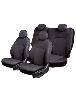 Чехлы на сиденья Lord AutoFashion для автомобиля УАЗ Хантер -1, с 11.2003, РЗСиС 60/40, Без подгол. ДУБЛИН " Жаккард" Чёрный / Ёж Белый