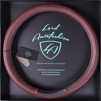 Оплетка на руль каркасная Кожа микрофибра ВС Lord Autofashion (7643 Бордовый М)