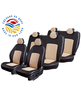 Чехлы на сиденья Lord AutoFashion для автомобиля ГАЗ Соболь НН, с 09.2024, Фургон/Комби 7 мест  ТУРИН СТ "Илана+Орегон" Чёр / Беж / беж / Беж