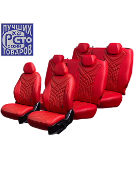 Чехлы на сиденья Lord AutoFashion для автомобиля Volkswagen Caravelle -6, 08.15-12.19, к.Comfortline, 8 м., (1+1, 1+2, 3 м.) БАЙРОН ст ЖУК "Орегон" Крас / Крас / крас / крас